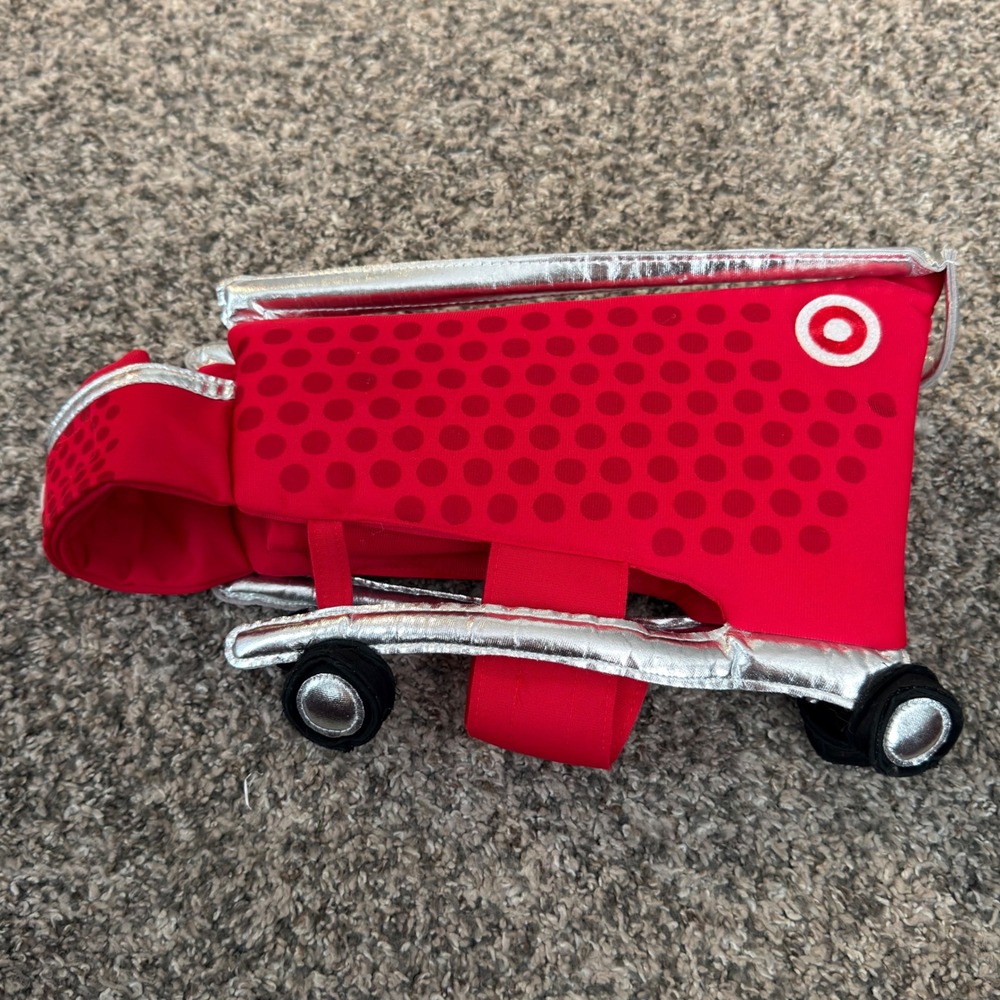 Target Shopping Cart Dog Costume Red Silver Bullseye Logo Size Small